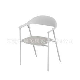 简约北欧塑料椅家用实木餐椅办公接待椅休闲椅