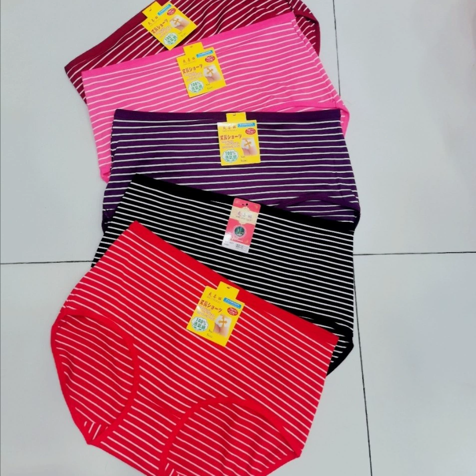 Полосатые хлопчатобумажные трусики большие шорты размера мама трусы среднего и пожилого возраста женские эластичные трусики оптом