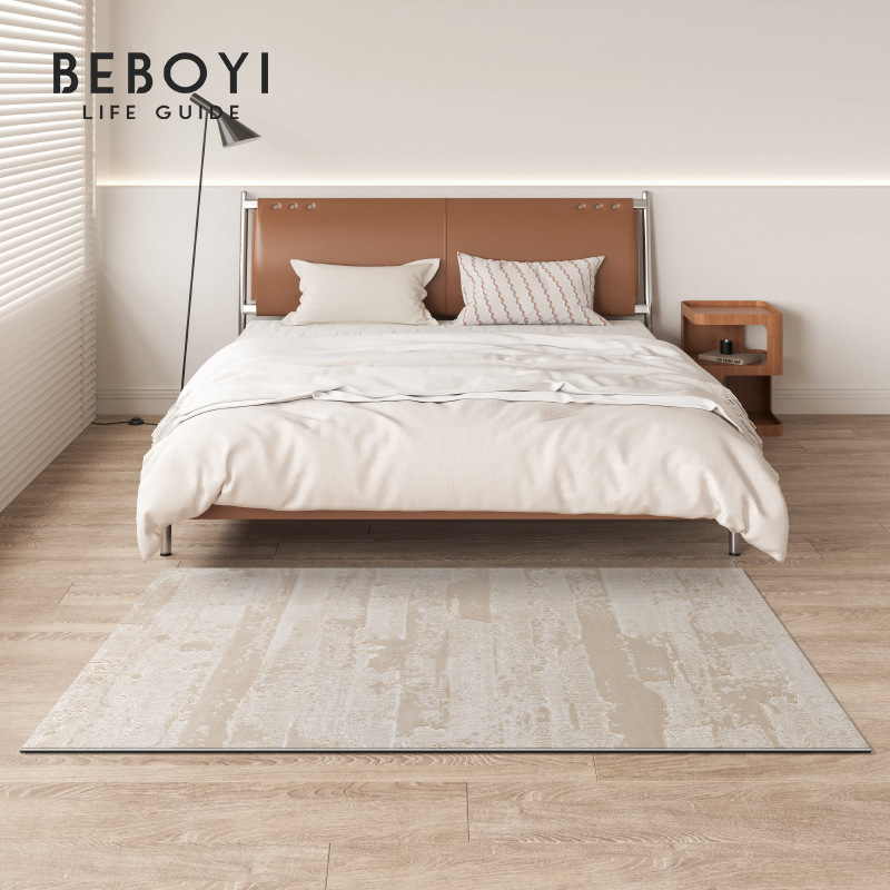 Alfombra dormitorio alfombra de cama minimalista alta leche café simple versátil armario larga alfombra de cama principal alfombra de cola