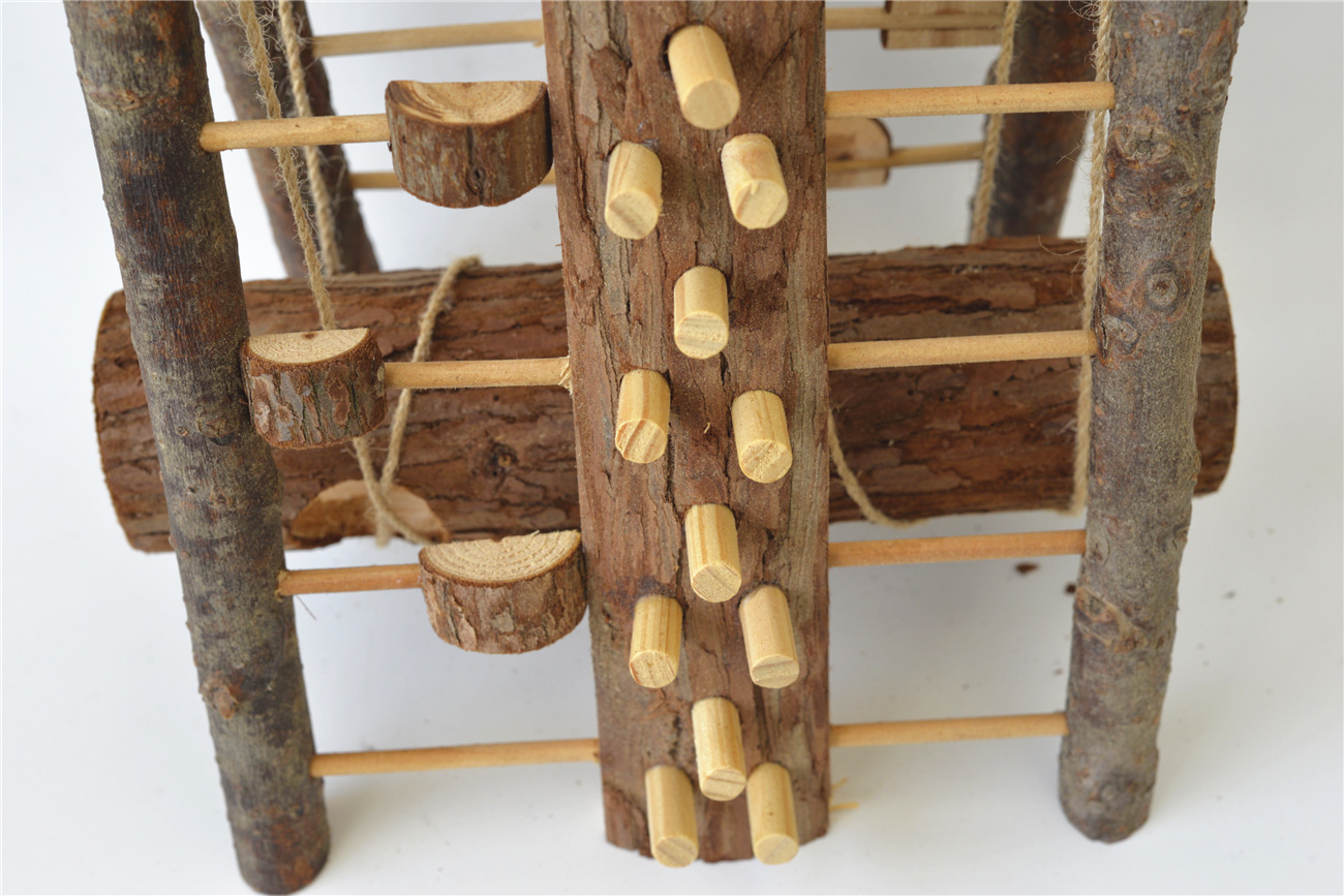 Wooden hamster toys, small pet supplies, climbing ladder, tree hole climbing wall, cross-border e-commerce, chinchilla tree hole landscaping supplies