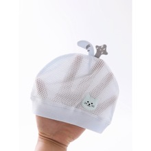 婴儿帽子夏季薄款单层新生儿胎帽网眼透气夏天男女宝宝空调帽