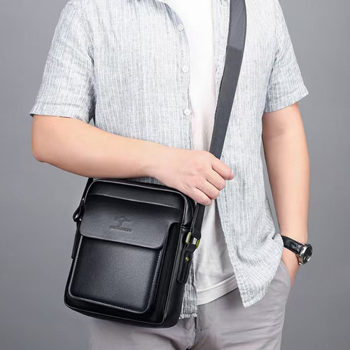 Cross-border professional factory men's shoulder bag, new PU leather business cross-body bag, fashionable briefcase, casual men