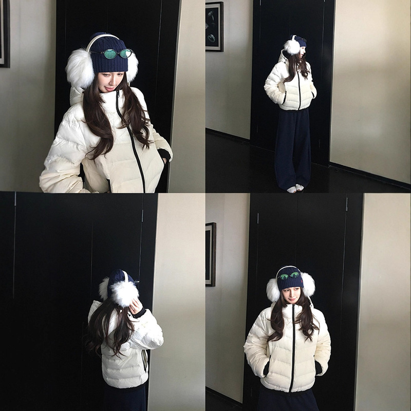 Skk Store Mon*Ler down Travel Essential Seamless Seam-Sealed 90 White Duck down Ribbed down Jacket