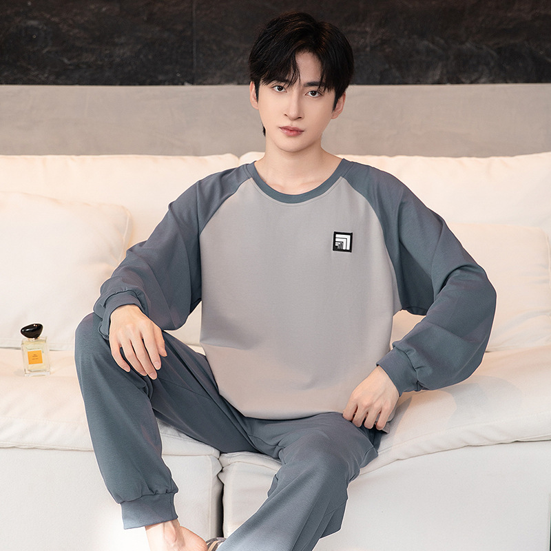 Winter New Cross-Border Popular German Velvet Pajamas Men's Warm Heated Home Clothes Set Can Be Worn Outside Round Neck Pullover Winter New Cross-Border Popular German Velvet Pajamas Men's Warm Heated Home Clothes Set Can Be Worn Outside Round Neck Pullover