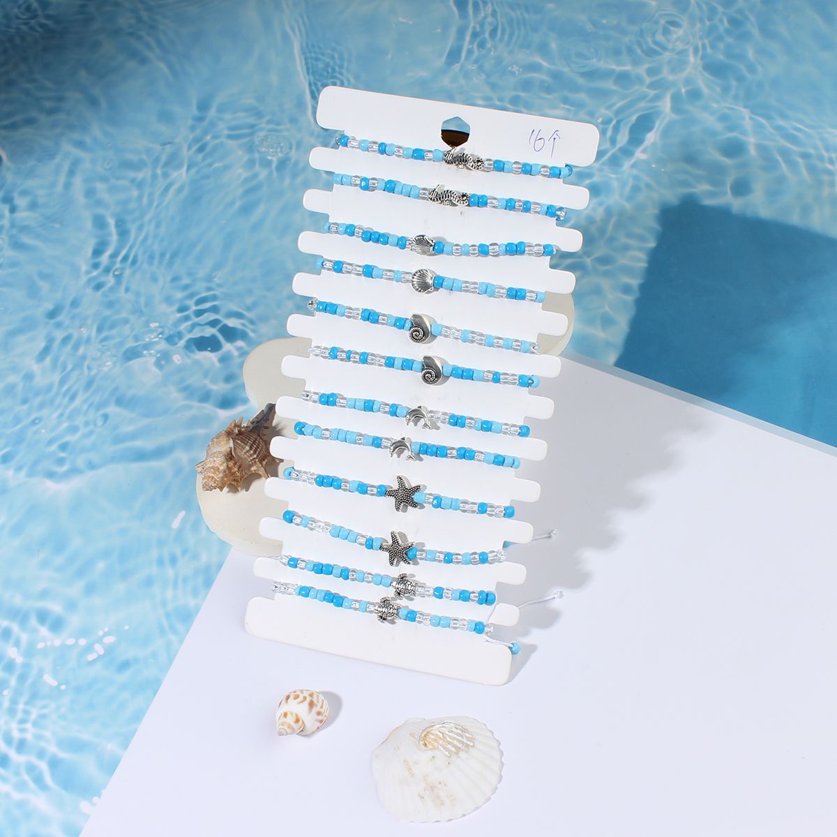 50g Weight Bracelets Classification Beaded, rope Chain Material Beaded Chain Chain Type 1 Set Quantity Casual, Beach Occasion turquoise, rope, Shell Material Geometric, Starfish, Eye Pattern Spring&Summer Season Unisex Gender Vacation Style Vacation Geometric Starfish Eye Turquoise Rope Shell Beaded Chain Beaded Bracelets Wholesale 4