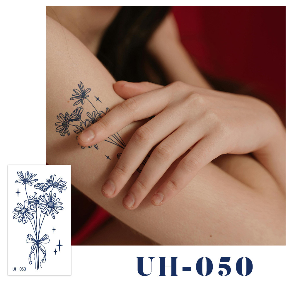 新しいジュースハーブタトゥーシール、半永久的、韓国で人気、原宿風、防水、ミニマルなタトゥーシール、英語文字