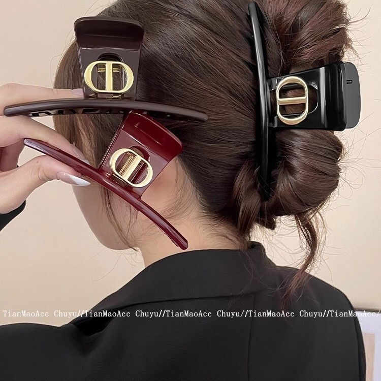 2025 New Style Retro Cd Gold Label Hairpin Hair Accessory for Women with a High-End Feel Shark Clip 2025 New Style Retro Cd Gold Label Hairpin Hair Accessory for Women with a High-End Feel Shark Clip