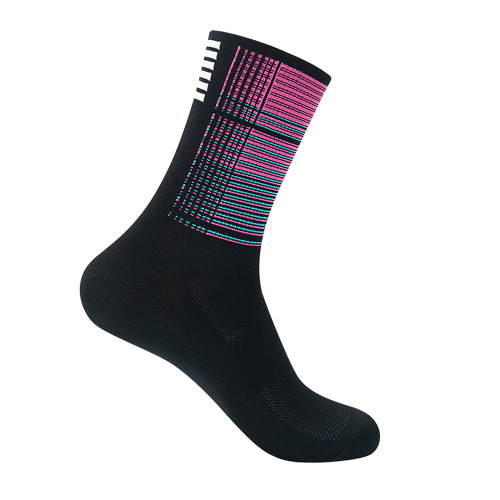 YKYWBIKE Cross-Border Men's Cycling Socks, New Knit Solid Color Sports Socks, Breathable and Absorbent, Amazon Best Seller