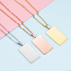 Rectangular necklace stainless steel, pendant, European style, simple and elegant design, mirror effect