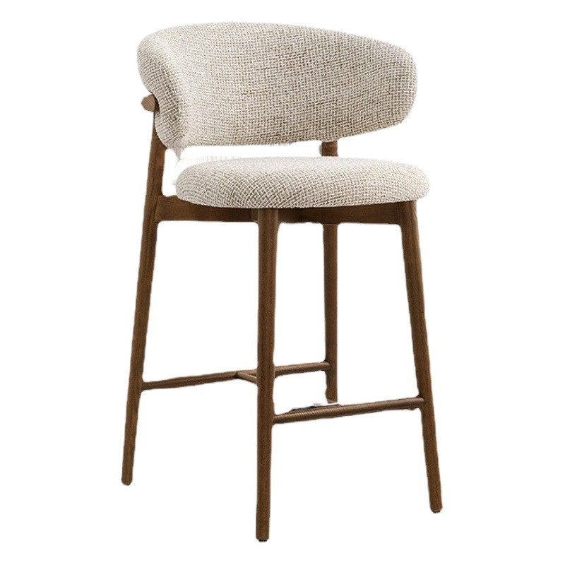 Silla de Bar de diseño Silla de Bar de madera maciza taburete de ocio en el hogar simple barra moderna recepción Silla de barra alta