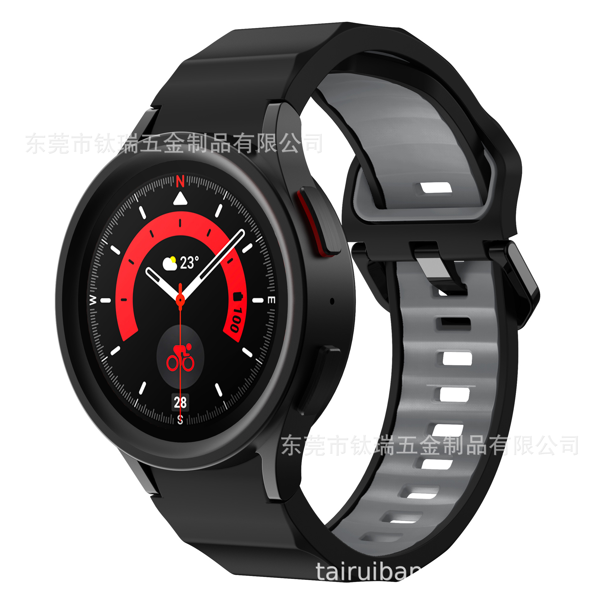 Adecuado para Samsung Galaxy watch5 6 4 onda correa de silicona de dos colores watch5pro correa de reloj inteligente