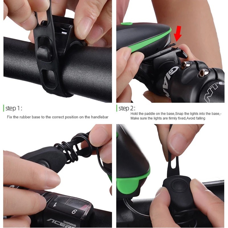 7588 Bicycle Light Night Ride Warning Light Mountain Bike Accessory USB Charging Front Light Horn LED Bicycle Front Light