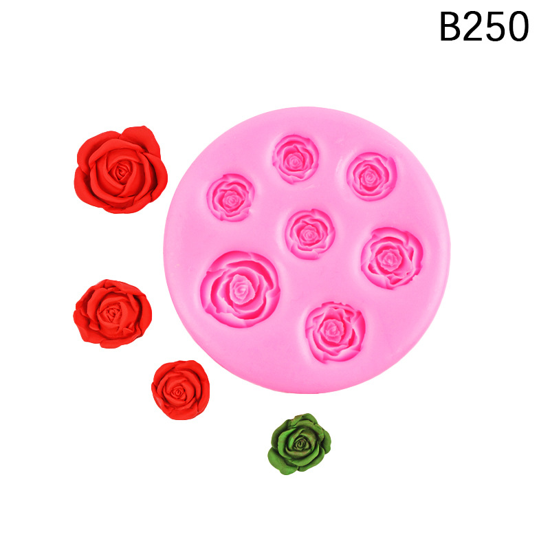 Fondant DIY Rosa molde con hojas flor resina mousse pastel mousse de chocolate decorativo aromaterapia molde