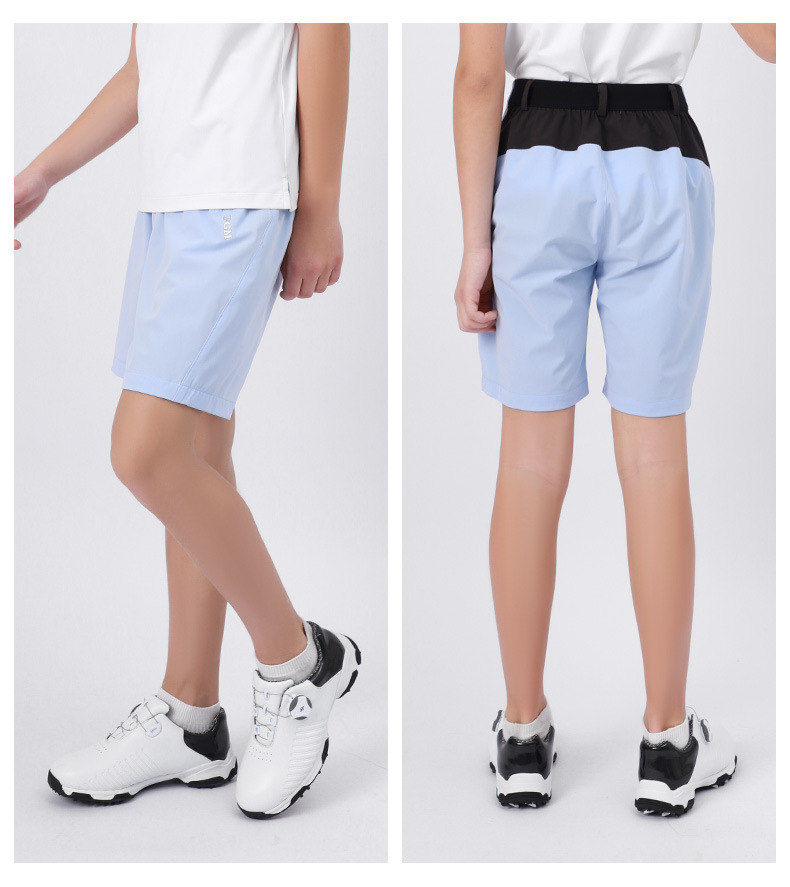 Quần short golf trẻ em PGM co giãn thắt lưng mùa hè — KUZ105 Màu Đỏ, KUZ105 Màu xanh nhạt, KUZ105 màu xanh hải quân, KUZ105 màu trắng chi tiết 9