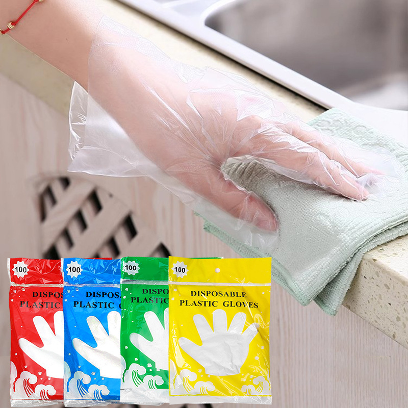 家务清洁手套发廊染发一次性手套 塑料薄膜透明手套厂家批发