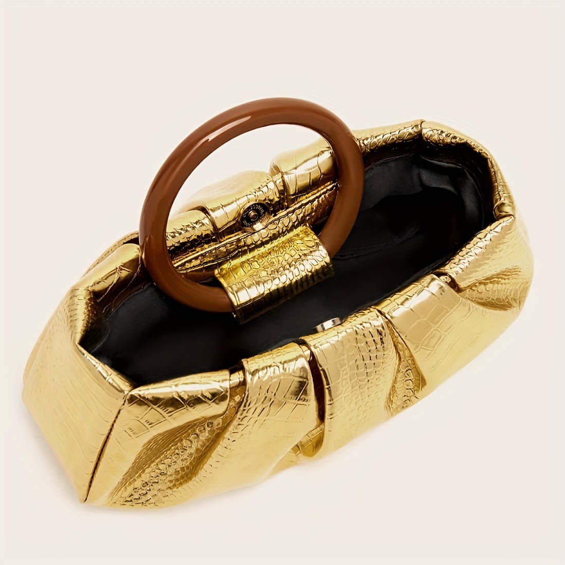 198g Weight Polyester Lining Material Magnetic Buckle Closure Type Top Handle Strap Type Evening Bag Bags Type Casual, Party, Shopping Occasion Pu Leather Material Solid Color Pattern All Seasons Season Women's Gender Elegant Style Cloud Shape Shape Gold Silver Green Pu Leather Solid Color Cloud Shape Evening Bags 13