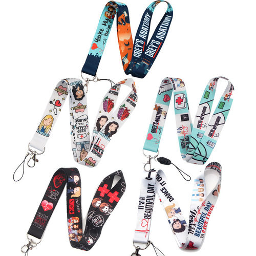American TV series Grey's Anatomy mobile phone lanyard ID camera tag hanging neck key chain anti-lost pendant jewelry
