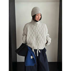 TG 小个子休闲菱格绗缝棉服外套女2025冬日新款百搭宽松上衣25790