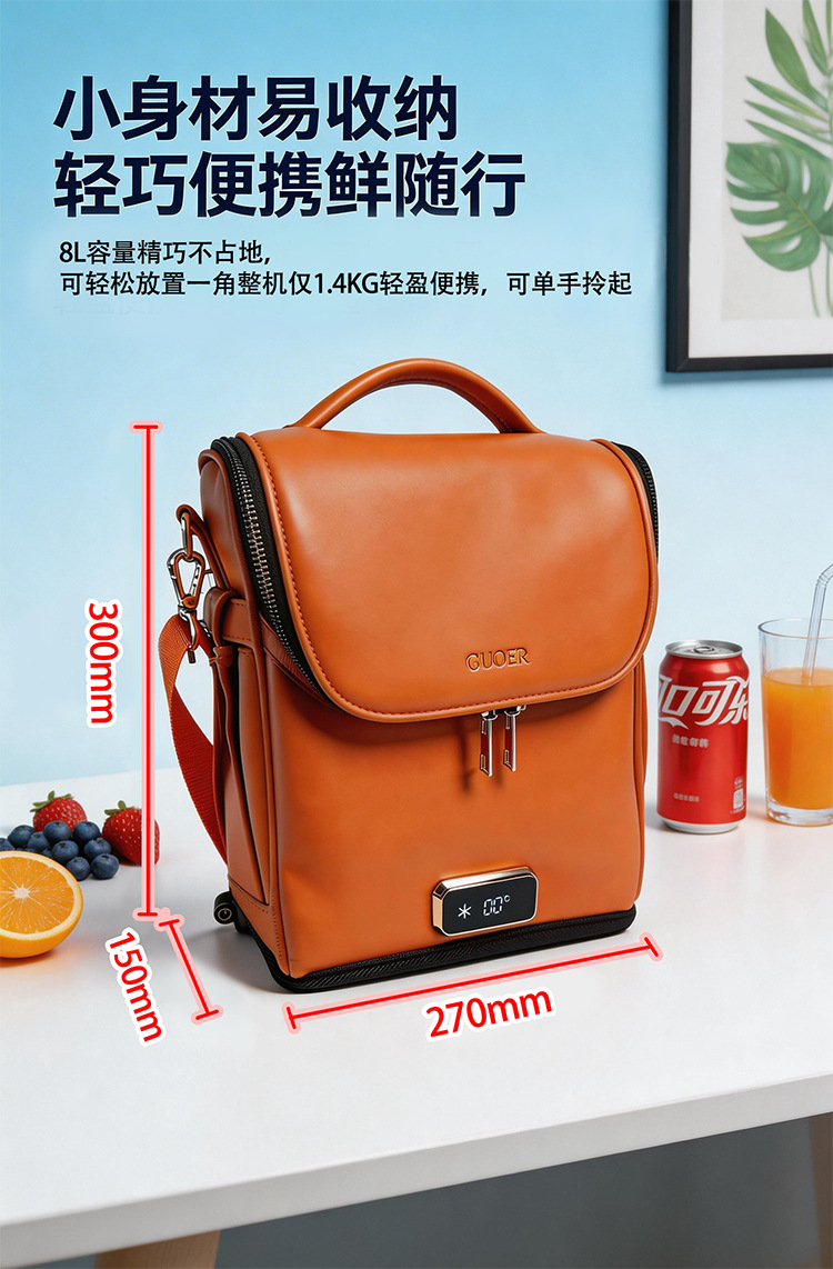 8-Liter Car-Mounted Soft-Pack Refrigerator, Dual-Use for Hot and Cold, Portable for Car and Home, Outdoor Camping Cooler and Warmer