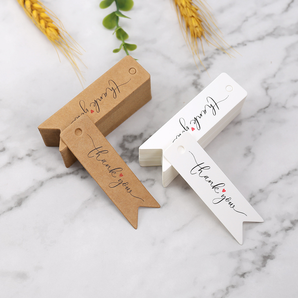 新款牛皮纸吊牌谢谢你卡片thankyou感谢卡礼物装饰吊卡伴手礼挂牌