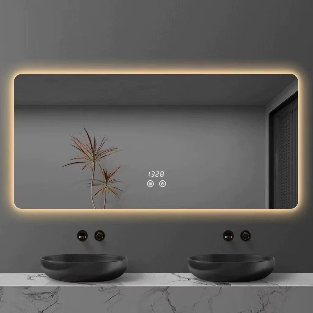 Smart Mirror Led Light-Emitting Bathroom Mirror Bathroom Mirror Touch Defogging Bathroom Mirror with Light Makeup Light Mirror Wall Hanging