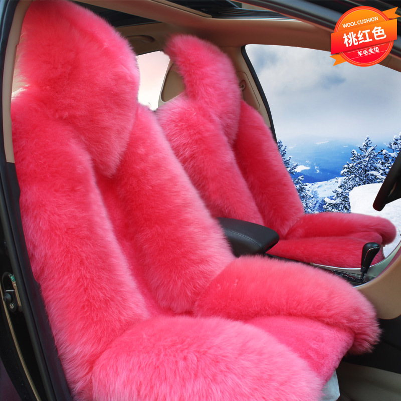 Winter wool car seat cushion plush seat cover pure wool long hair winter wool pad warm thickened car mat popular online