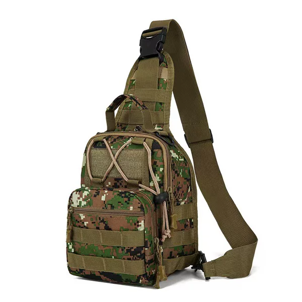 Cross-Border Tactical Multifunctional Chest Bag Men's Outdoor Sports Mountaineering Crossbody Camouflage Oxford Cloth Chest Bag Manufacturer Wholesale