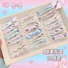 日韩卡通KT 猫印花侧边夹可爱少女心刘海夹 百搭碎发整理发卡发饰