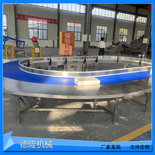 无接缝环形流水线蔬菜水果包装塑料网链传送机耐低温柔性链输送机