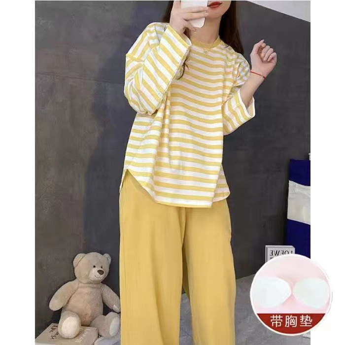 [가슴 패드] 노란색 줄무늬 이중 길이