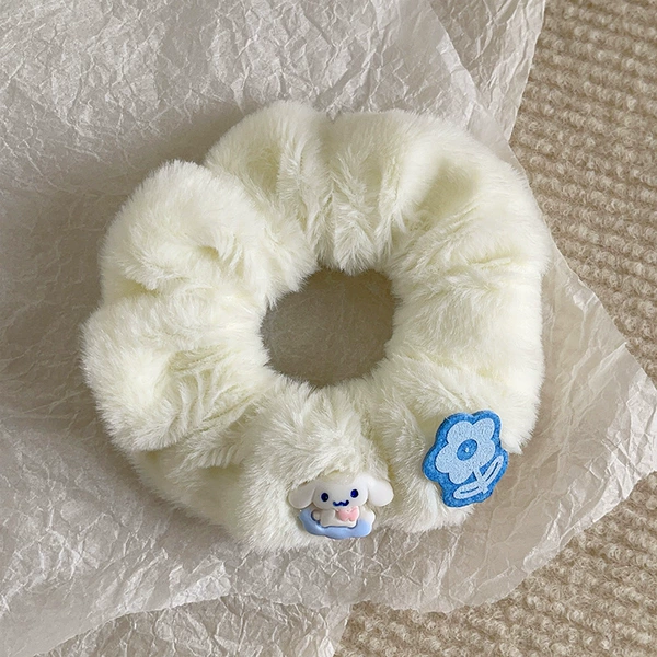 Plush white flower dog