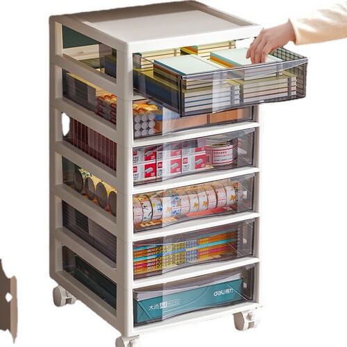 Drawer-type file storage cabinet office desktop multi-layer A4 storage box student desk under the stationery slot storage