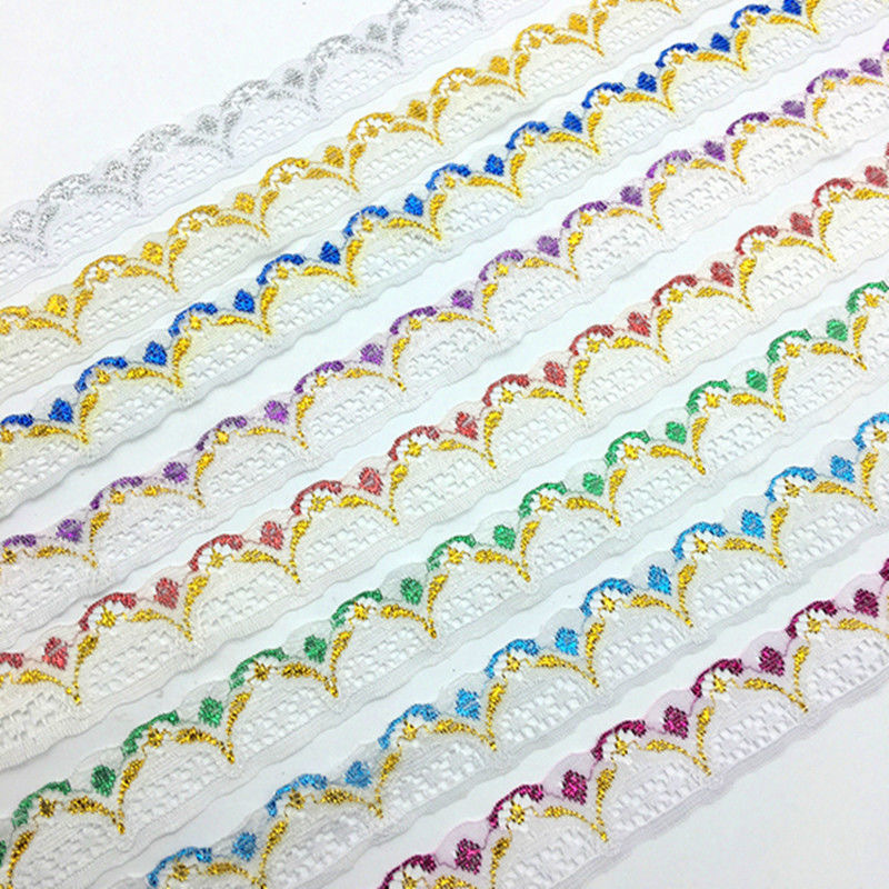 Mayorista de encaje de oro de color 3 cm de ancho de encaje hueco ropa gorras cortinas decoración de tela