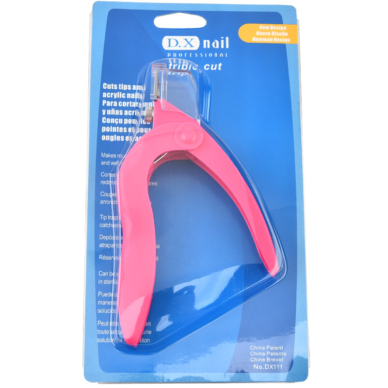 Tijeras para uñas de una línea de acero inoxidable en forma de U, cortador para extensiones de fototerapia DIY, con herramienta de formación.