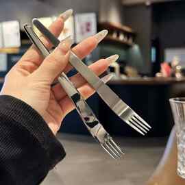 厨房水果叉加厚不锈钢点心甜品叉子吃蛋糕月饼叉沙拉水果叉签专用
