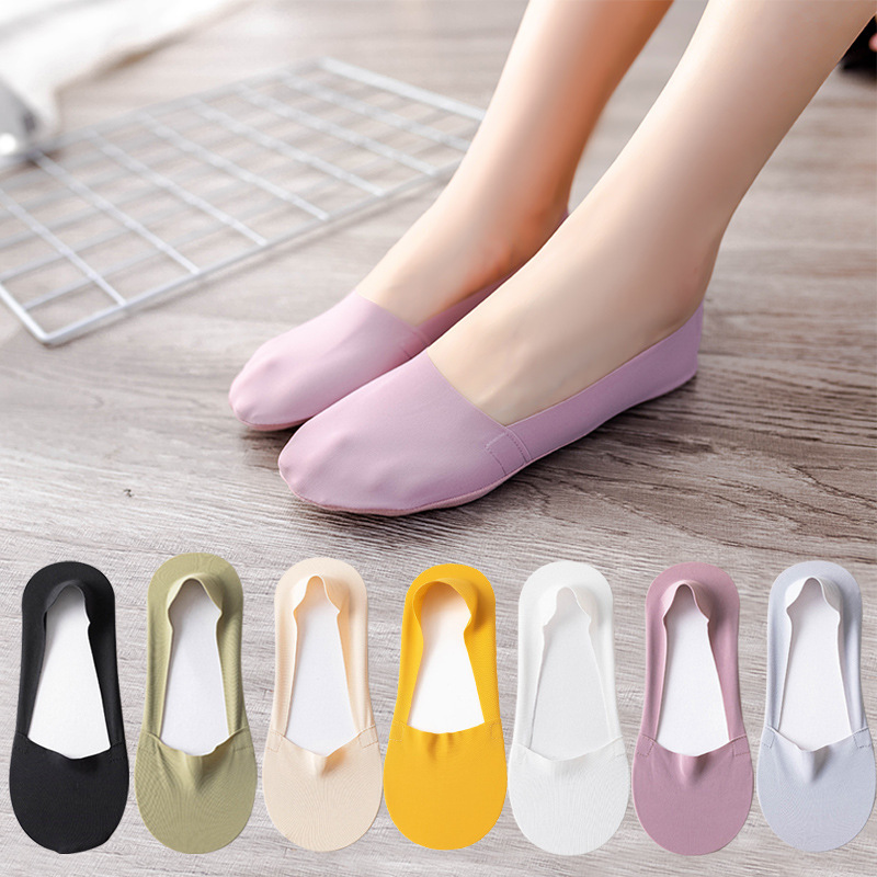 Socks women's free cut boat Socks invisible cotton bottom silicone non-slip spring and summer thin shallow mouth low top socks