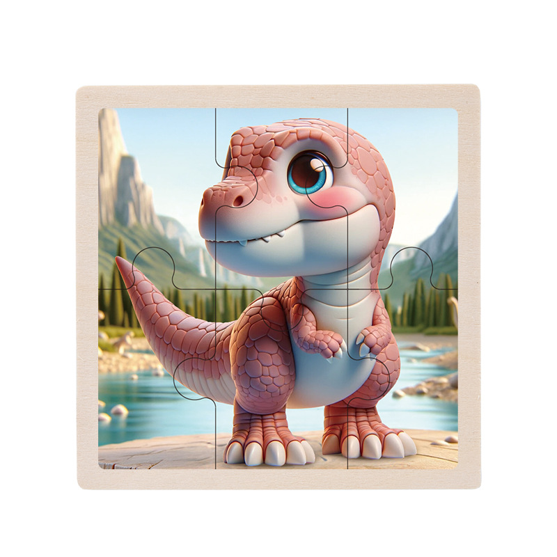 Rompecabezas de madera de los niños dinosaurio animal océano bebé iluminación cognitiva rompecabezas juego educación temprana juguetes educativos