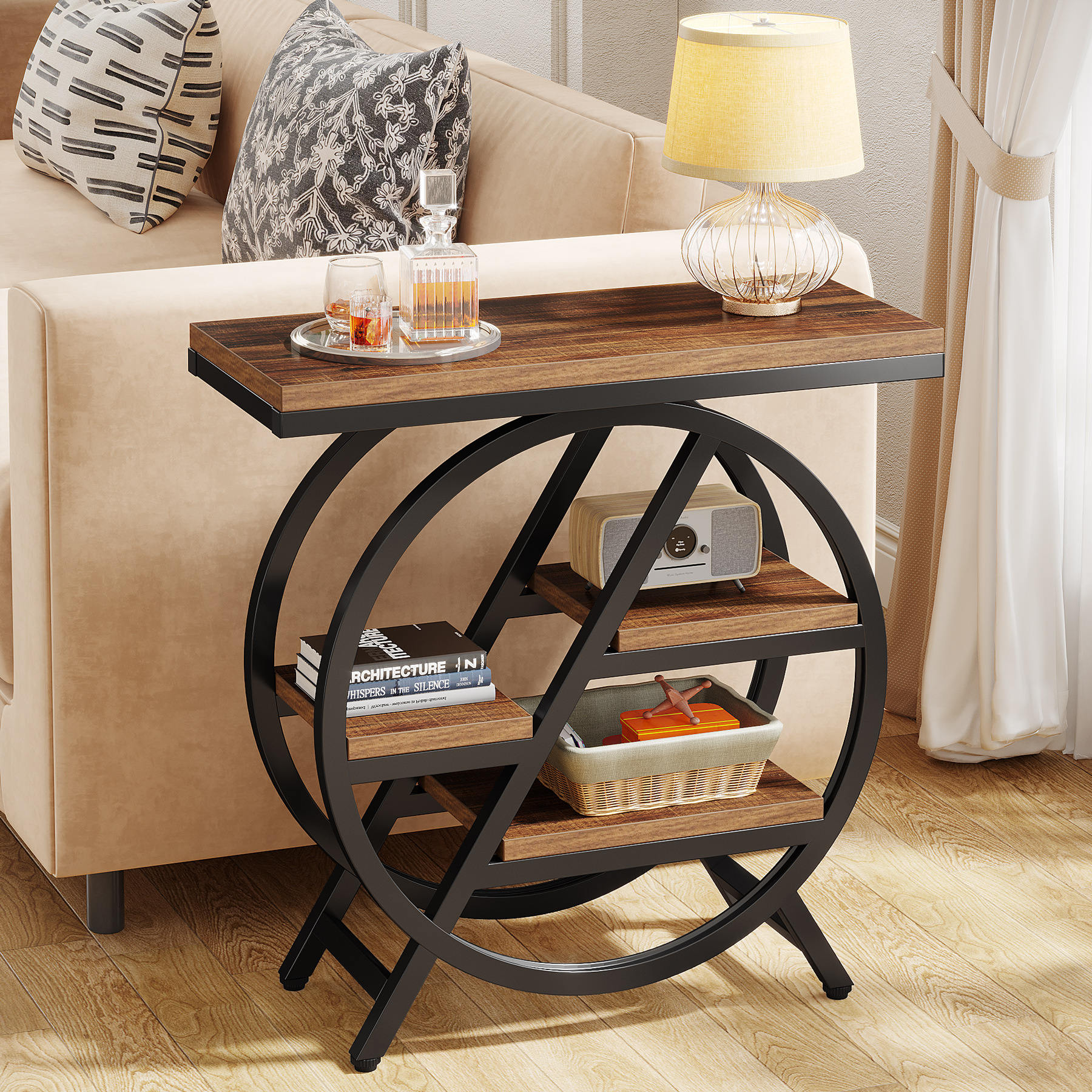 Living Room Side Table, Corner Table, Cross-Border American Small Coffee Table, B&B Hotel Sofa, Bedside Table, Ornaments and Storage Rack