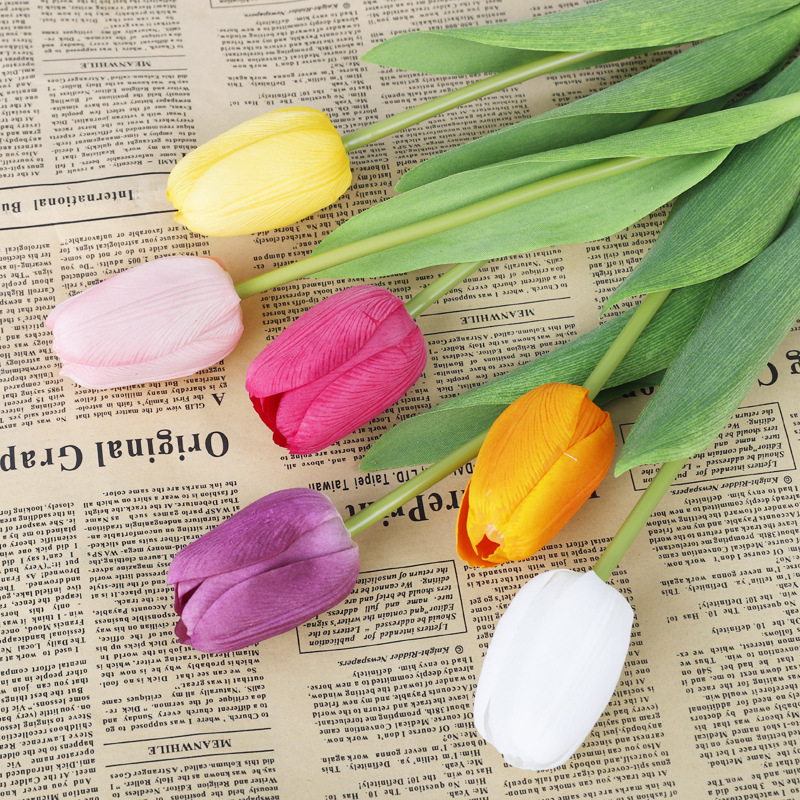Touch Tulip Simulation Flower Bouquet Humedad Superior Decoración del hogar Lafayette Tulip