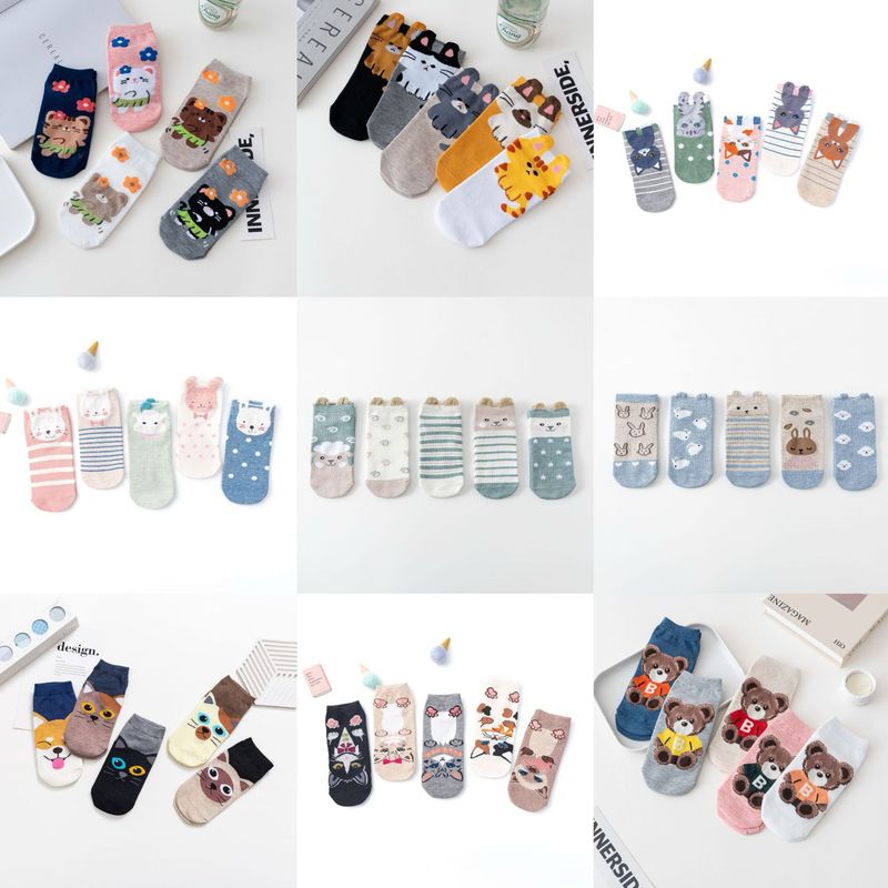 New Foreign Trade Socks, Cute Cartoon Socks, Korean Style Casual Women's Socks, Crayon Shin-Chan Shallow Short Socks, Direct Sale