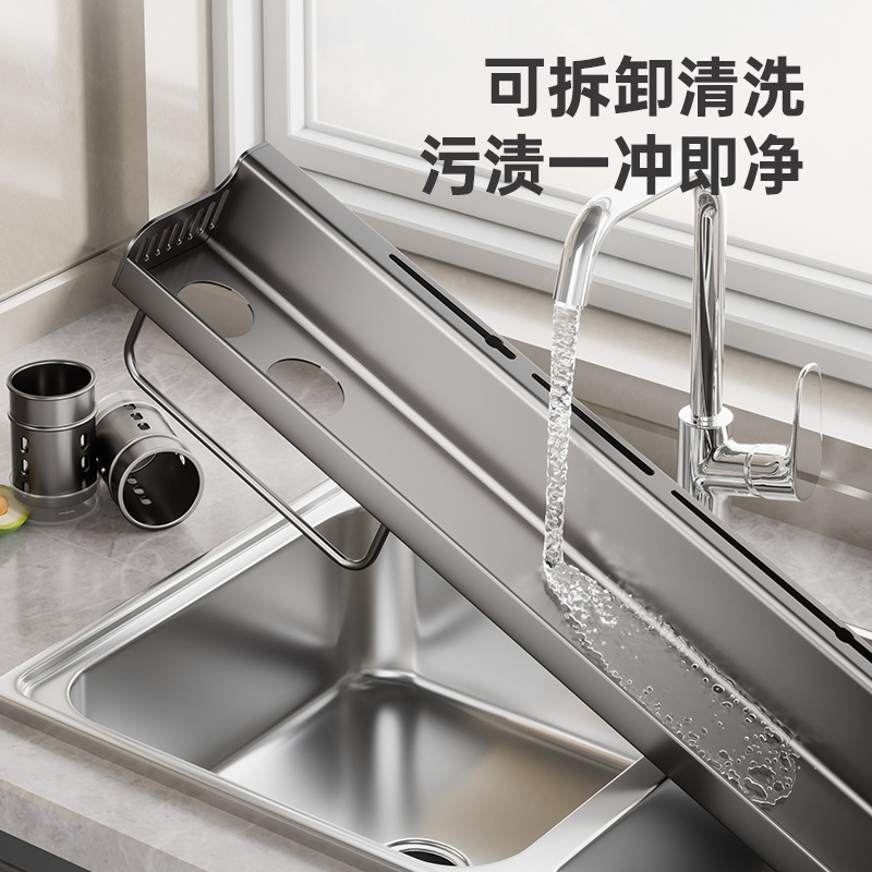 Kitchen wall-mounted shelf without drilling, hanging type home seasoning utensil storage rack, all-in-one knife holder, multi-functional organizer rack