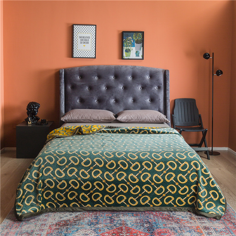 Manta de franela de lujo ligero un suministro de transmisión en vivo transfronterizo de Ding engrosada manta antiestática de vellón de coral de doble capa