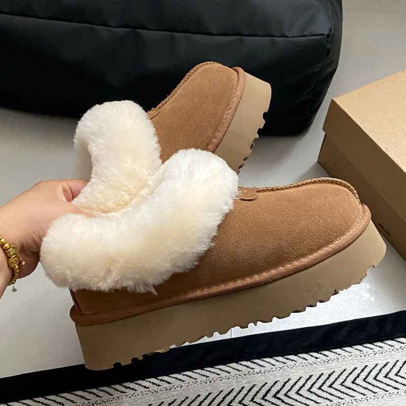 Bottes de neige à semelles épaisses pour femmes, modèle 2026, bottes basses chaudes et épaisses en coton doublées de peau de mouton, nouveau style hivernal U,G,G_voghion.com