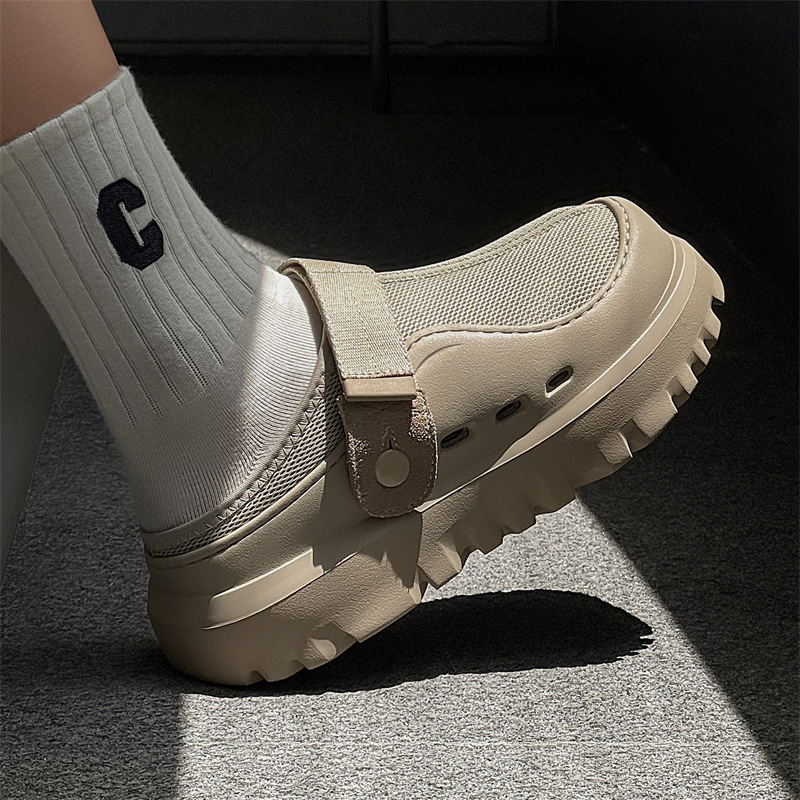 Men's New Summer Tasman Plastic-Coated Crocs-Style Clogs, Couple's Version, Slip-On Beach Sandals
