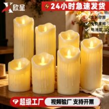 跨境热卖电子蜡烛浪漫布置仿真无味婚庆装饰照明摆件泪痕 蜡烛灯