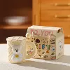 Biscuit bear yellow carrying box with lid and spoon