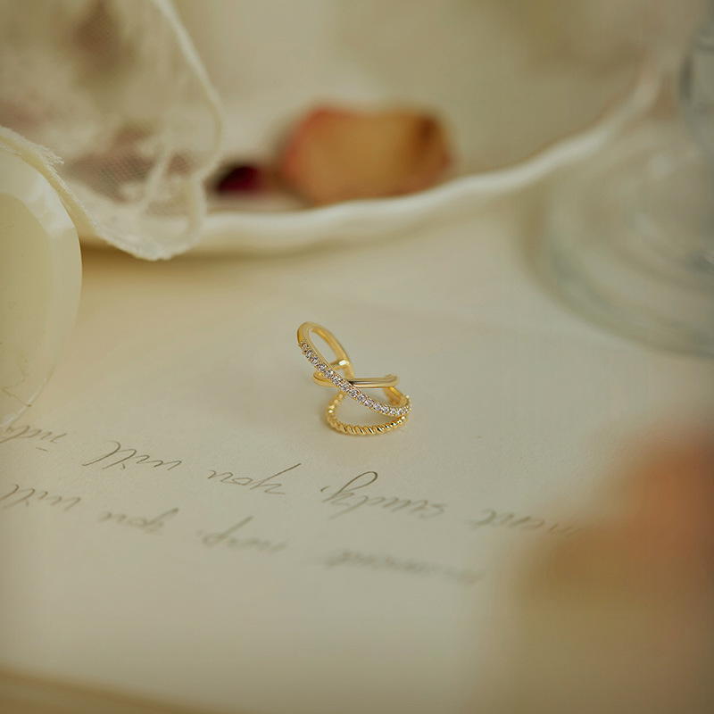 Clip oreja multicapa con circonita, diseño irregular, sin perforación, joya creativa