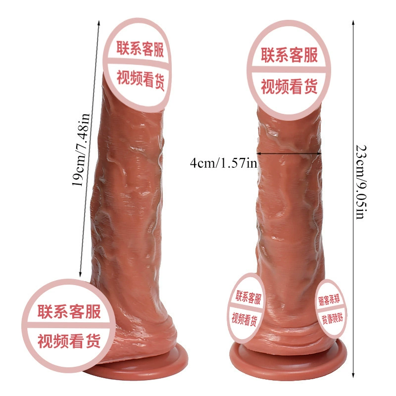 Silicone realistic dildo, liquid silicone soft G-spot stimulator with suction base, multiple styles