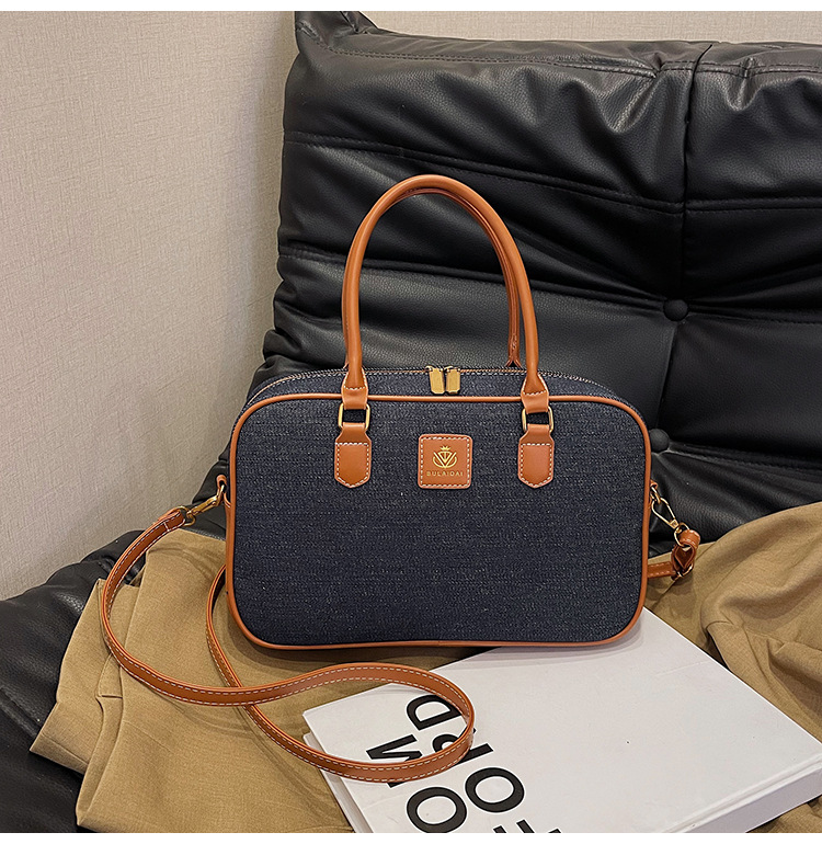 Brady retro jeans bolso de bolos de mano para mujeres 2024 nuevo cross-border color alto sensación mochila