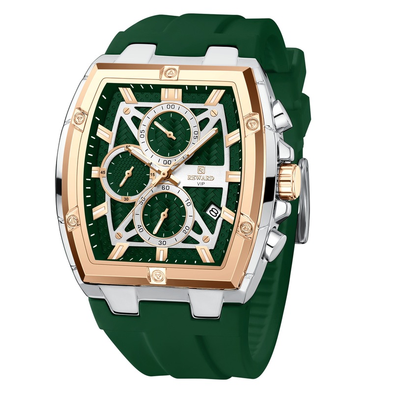 Reward New Men's Wine Barrel Six-pin Multi-function Sport Quartz Watch with Calendar Skin-friendly Silicone Watch for Men Reward New Men's Wine Barrel Six-pin Multi-function Sport Quartz Watch with Calendar Skin-friendly Silicone Watch for Men